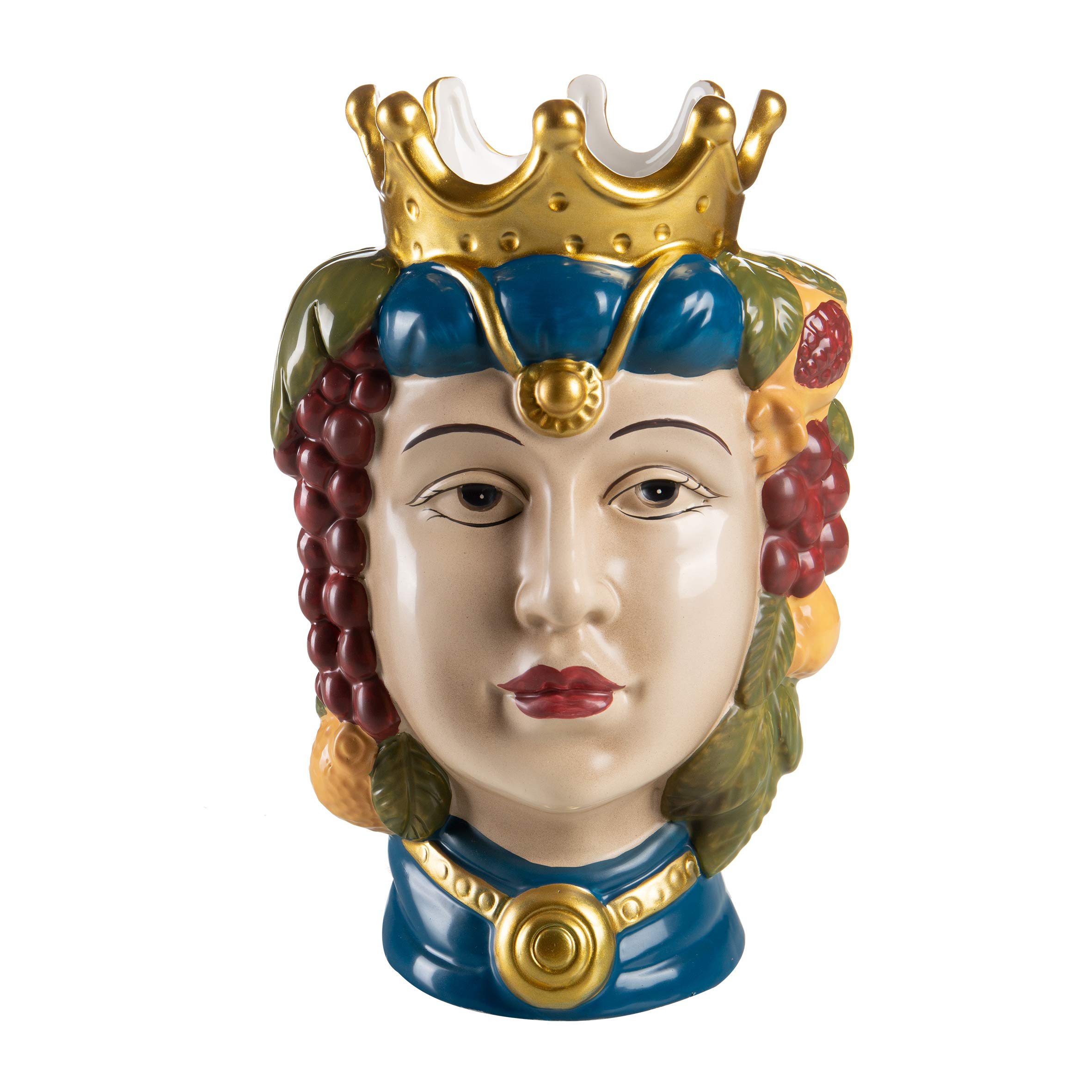 baroni-home-teste-di-moro-vase-t-te-reine-porcelaine-22cm image 1