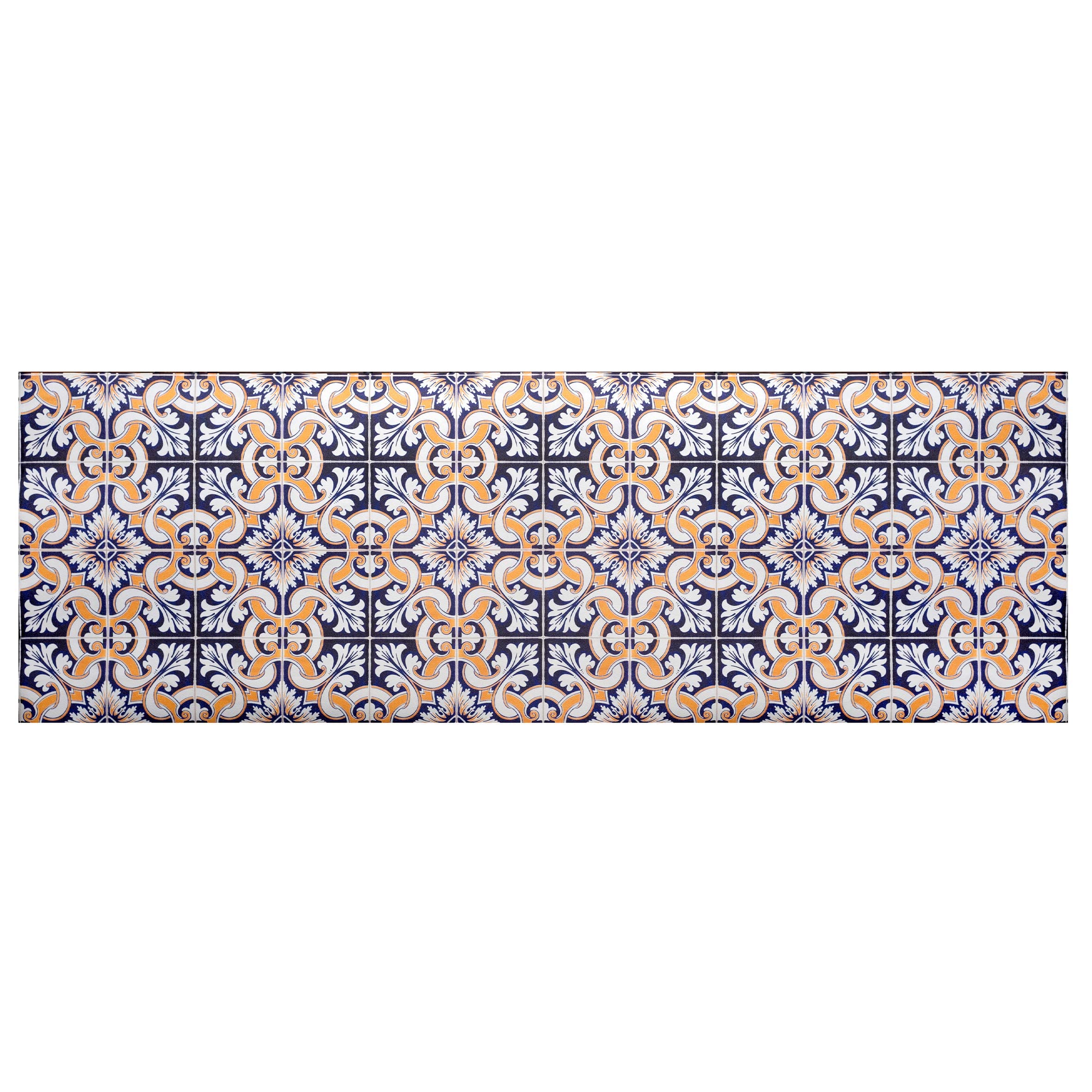 baroni-home-cucina-tapis-cuisine-pvc-bleu-jaune-60x180 image 1