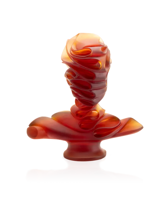 daum-masque-de-verre-ambre-sculpture-jean-faucheur-75ex image 1