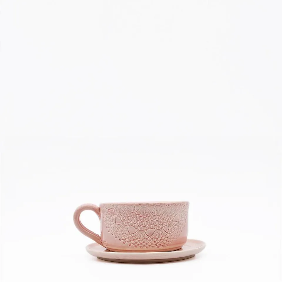 luisa-paix-o-carimbada-tasse-et-soucoupe-c-ramique-rose-12-cm image 1