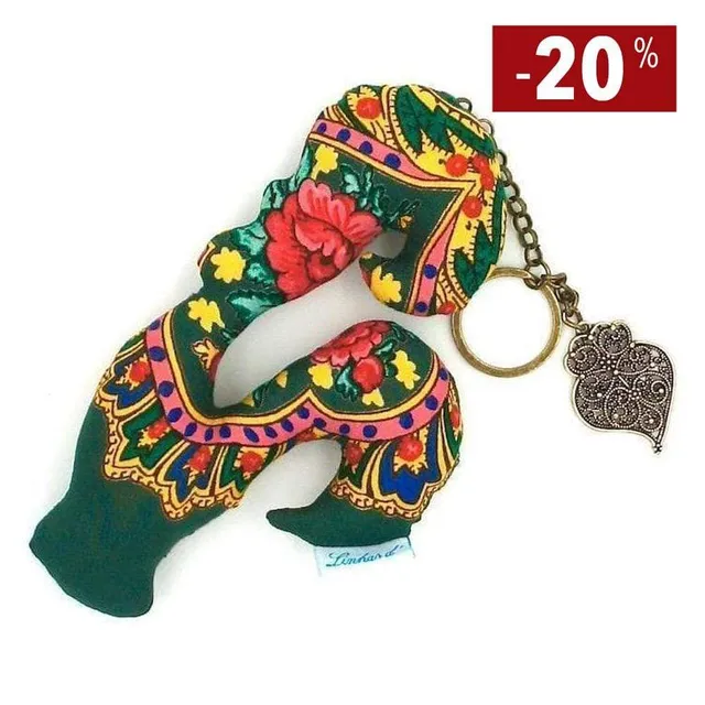 luisa-paix-o-coq-de-barcelos-porte-cl-s-vert-tissu-minho image 1