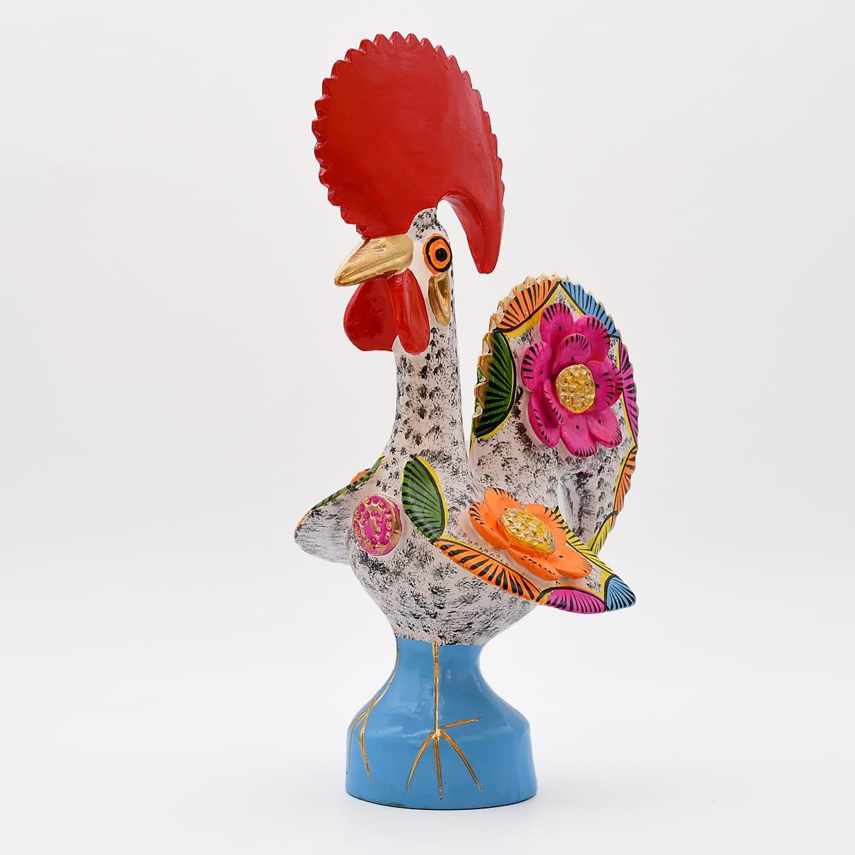 luisa-paix-o-coq-de-barcelos-25cm-blanc-figurine-c-ramique-unique image 6