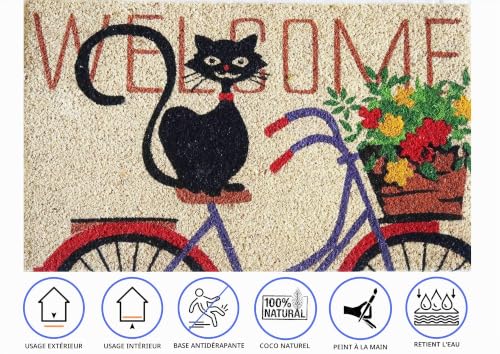 baroni-home-paillasson-coco-70x40-cm-chat-v-lo-welcome image 8