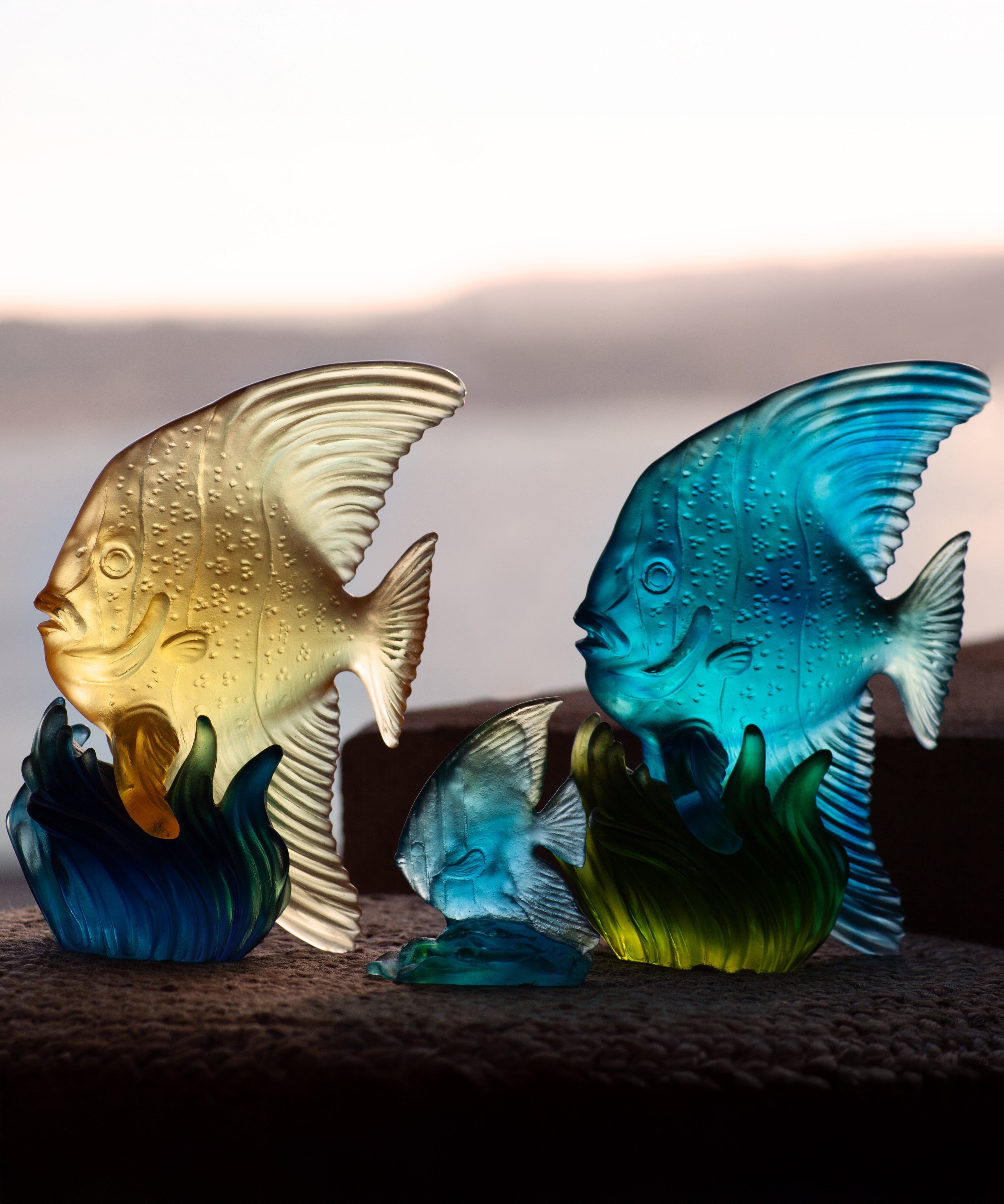 daum-univers-animalier-maya-platax-sculpture-moyen-mod-le-jaune-bleu image 2