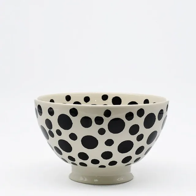 luisa-paix-o-vaisselle-saladier-pois-c-ramique-noir-20-cm image 1