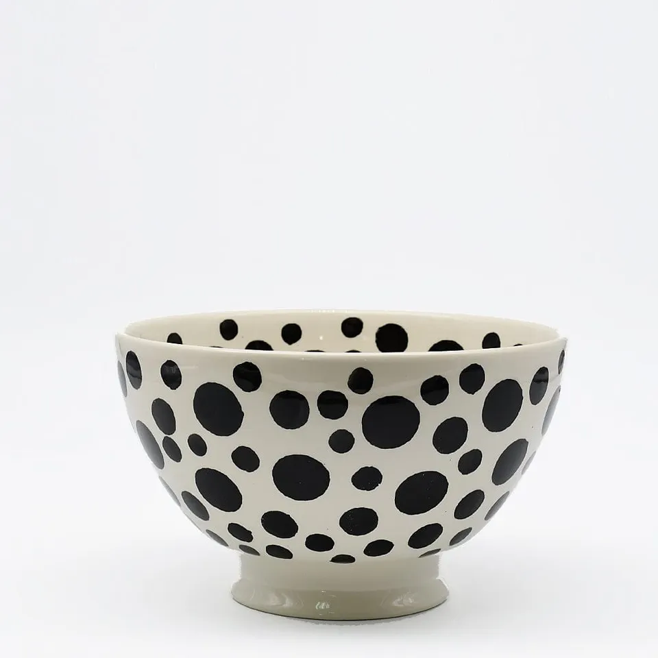 luisa-paix-o-vaisselle-saladier-pois-c-ramique-noir-20-cm image 1