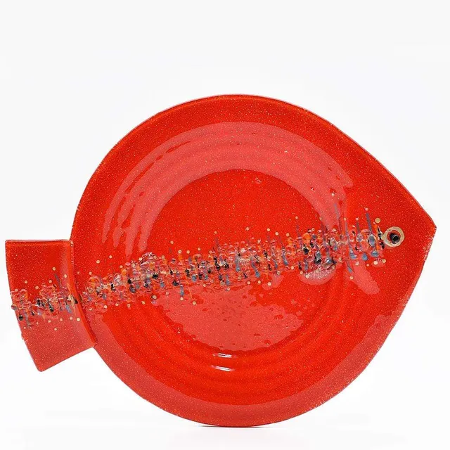 luisa-paix-o-marinha-grande-assiette-en-verre-38-cm-rouge image 1