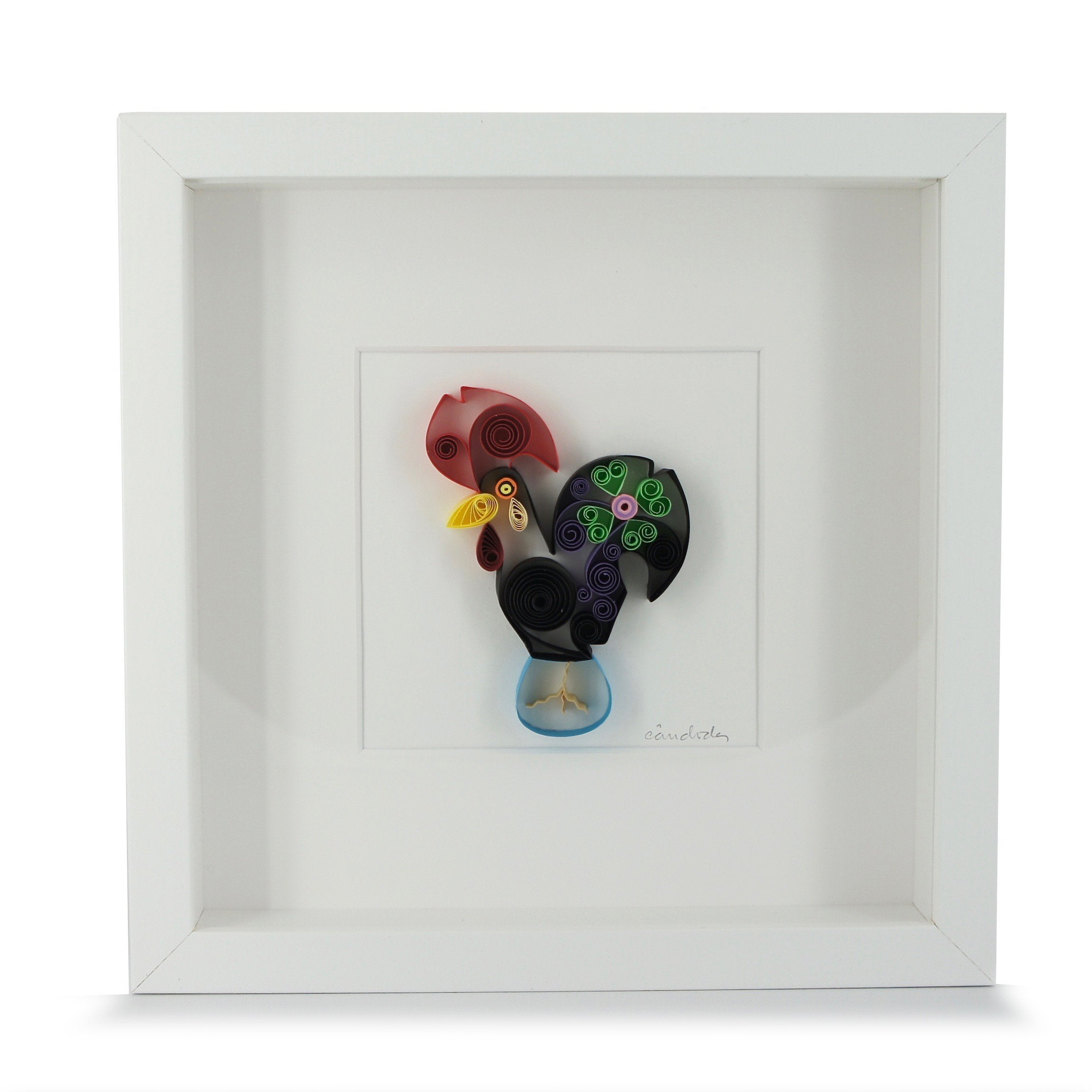 luisa-paix-o-coq-de-barcelos-tableau-paperolles-galo-25-cm-2 image 2
