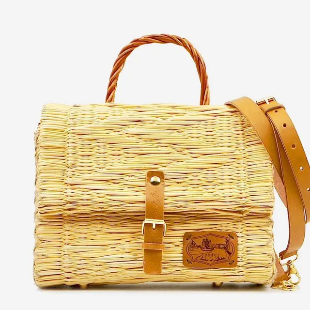 luisa-paix-o-sac-cartable-jonc-naturel-cuir-30-cm image 1