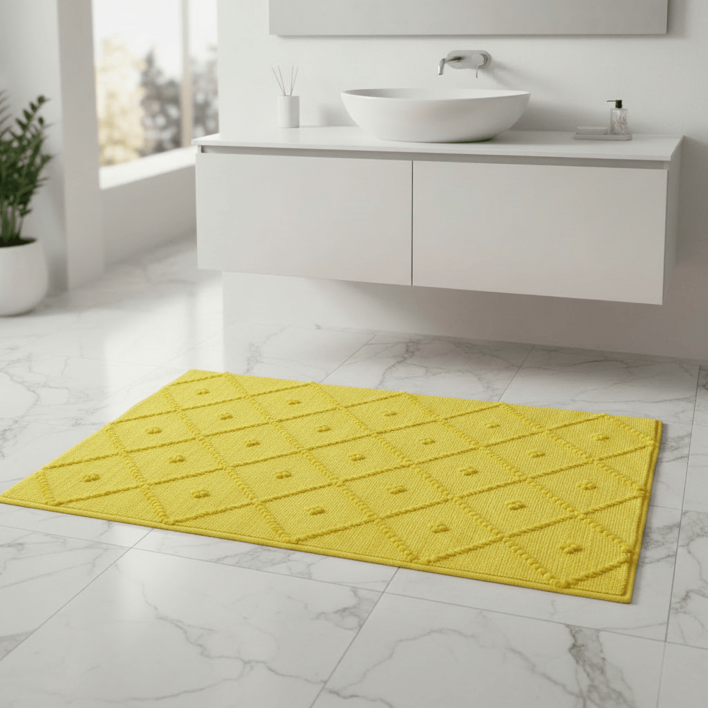 luisa-paix-o-linge-de-maison-tapis-salle-de-bain-100x50-jaune-coton image 2