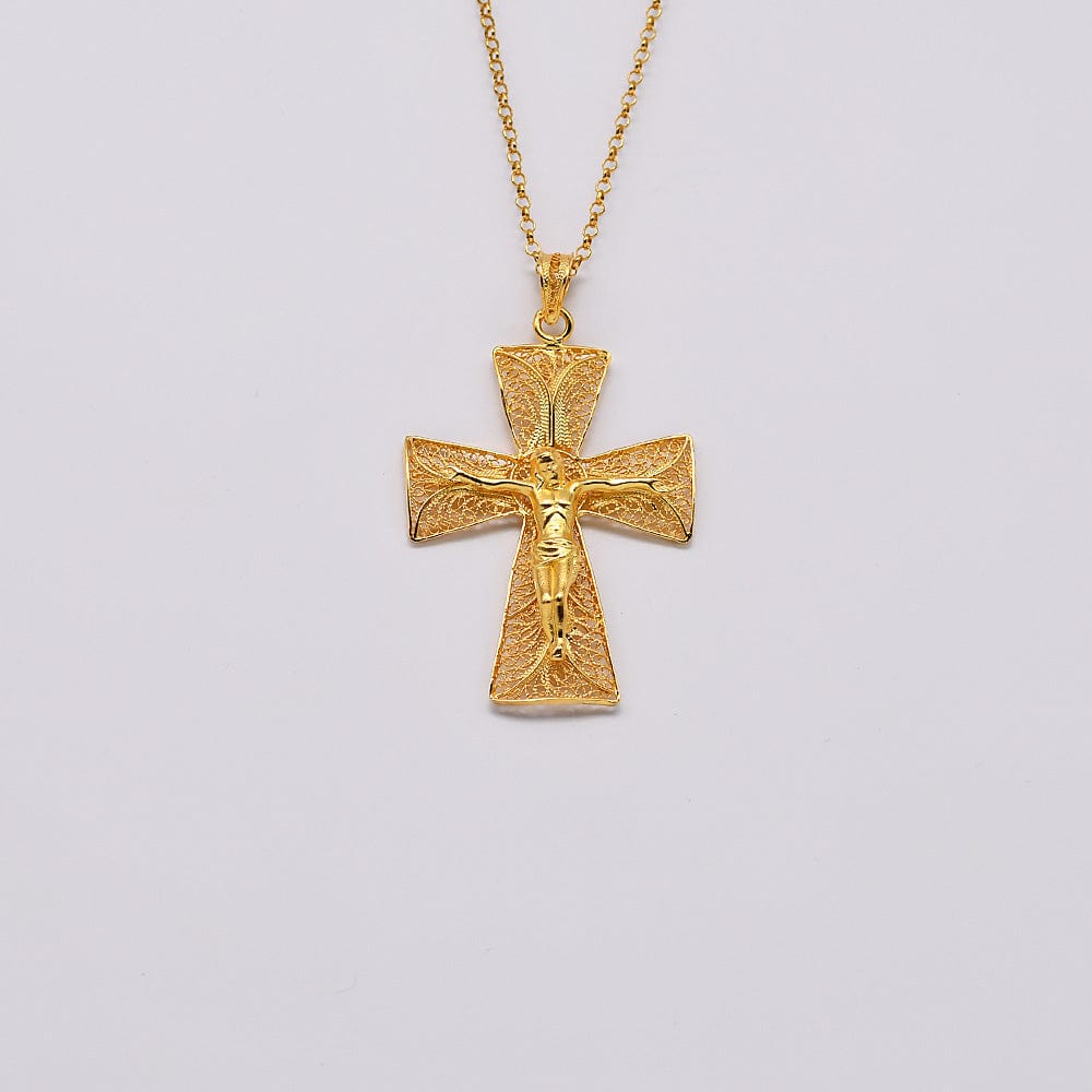 luisa-paix-o-crucifixo-pendentif-filigrane-argent-dor-5cm image 1