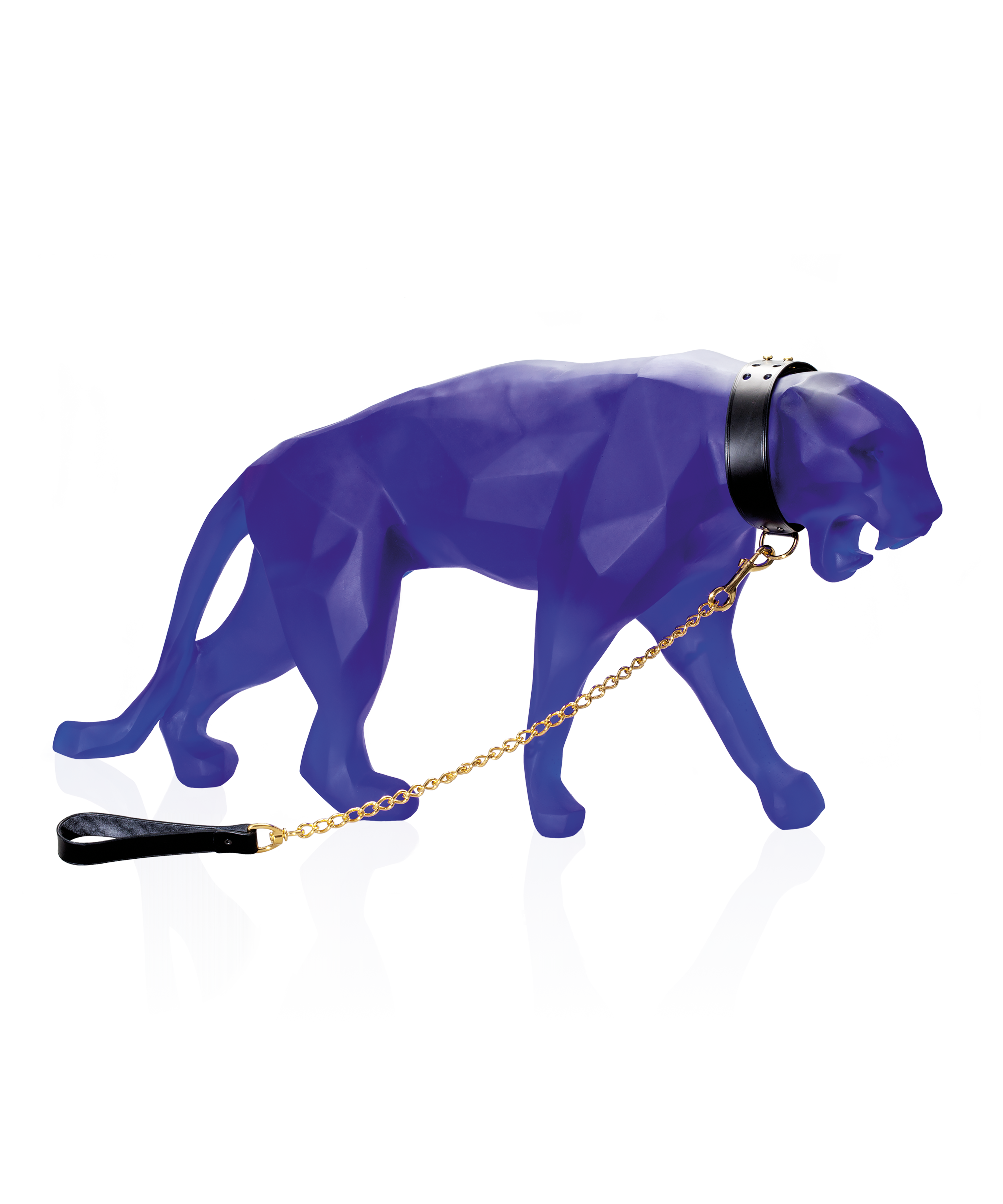 daum-orlinski-wild-panther-sculpture-cristal-bleu-grand-mod-le-8-ex image 1