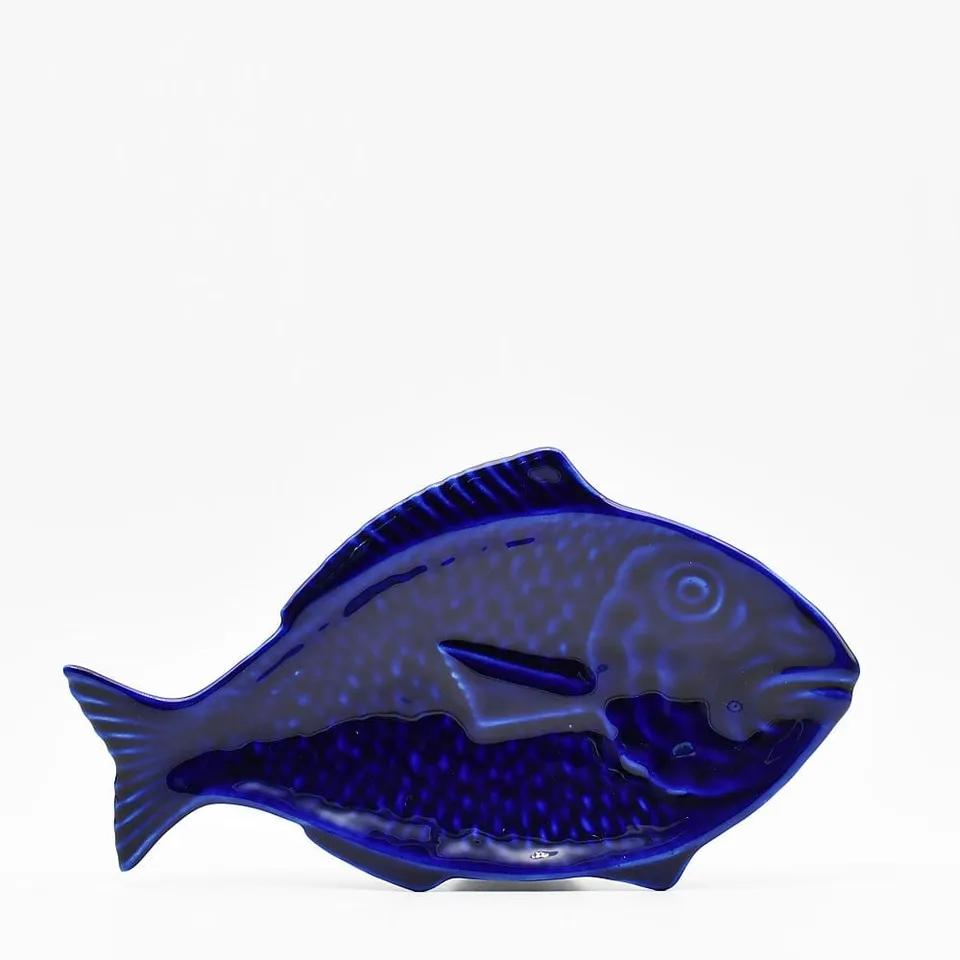 luisa-paix-o-vaisselle-portugaise-poisson-plat-c-ramique-bleu-30-cm image 1