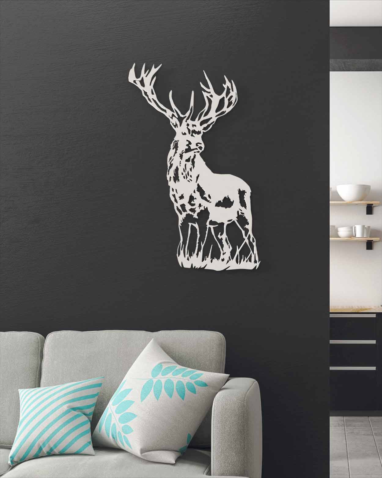 je-suis-art-animaux-cerf-sculpture-d-co-murale-m-tal-t-te image 1