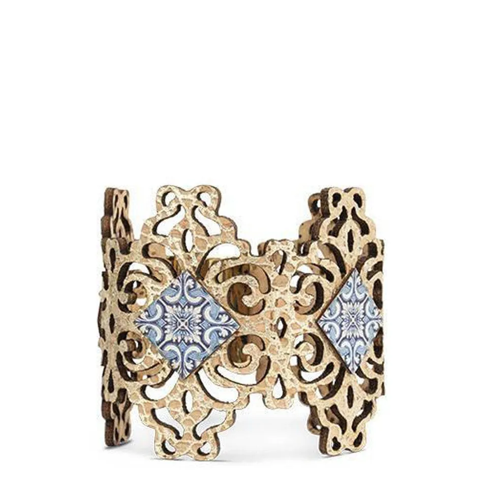 luisa-paix-o-azulejos-bracelet-manchette-li-ge-bleu-6cm image 1