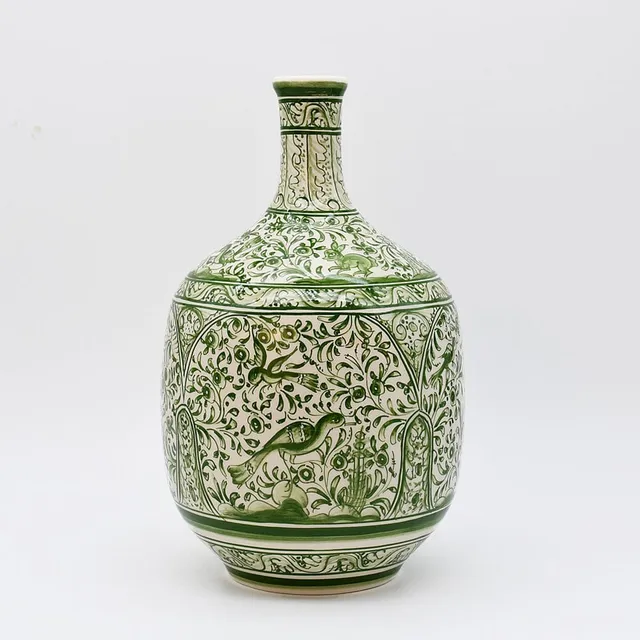 luisa-paix-o-coimbra-amphore-c-ramique-verte-30-cm-pi-ce-unique image 1