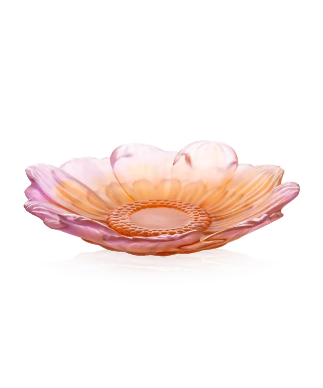 daum-or-d-abeille-fleur-de-pr-sentation-coupelle-ambre-rose image 1