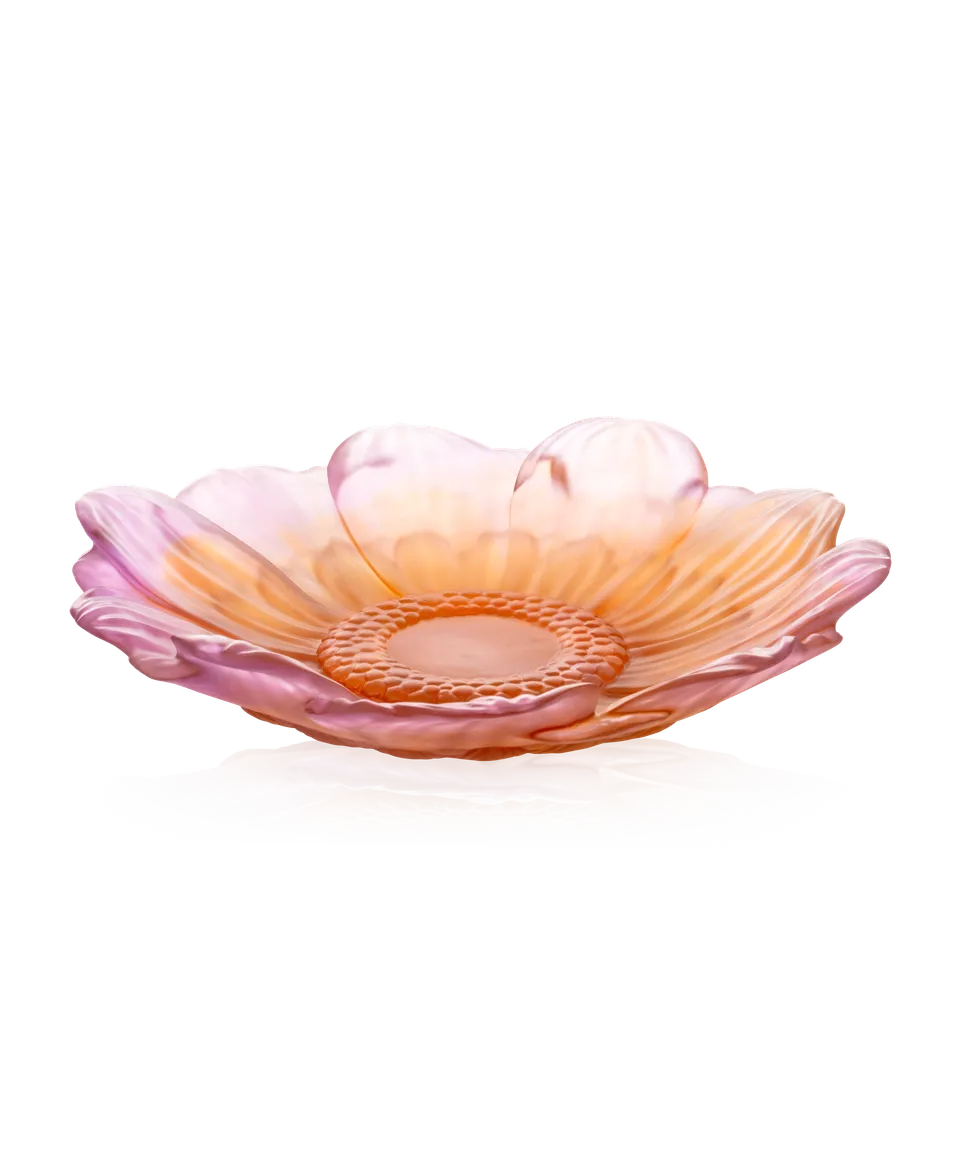 daum-or-d-abeille-fleur-de-pr-sentation-coupelle-ambre-rose image 1