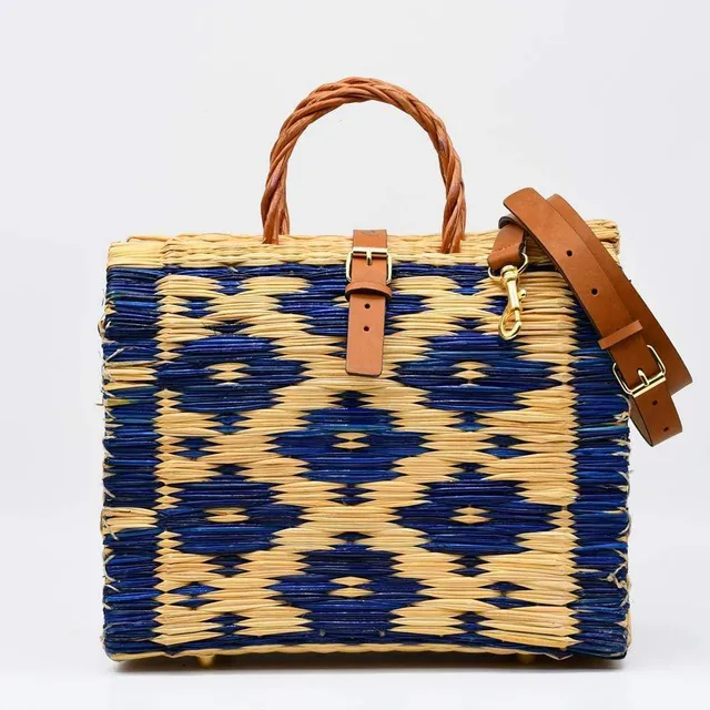 luisa-paix-o-accessoires-portugal-sac-cabas-jonc-bleu-30cm image 1