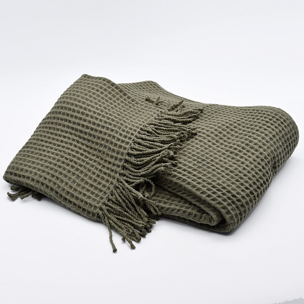 luisa-paix-o-plaid-coton-gaufr-kaki-200x140cm image 2