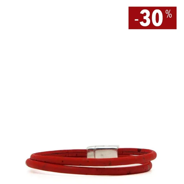 luisa-paix-o-bijoux-bracelet-li-ge-rouge-fermoir-magn-tique-16-5-cm image 1