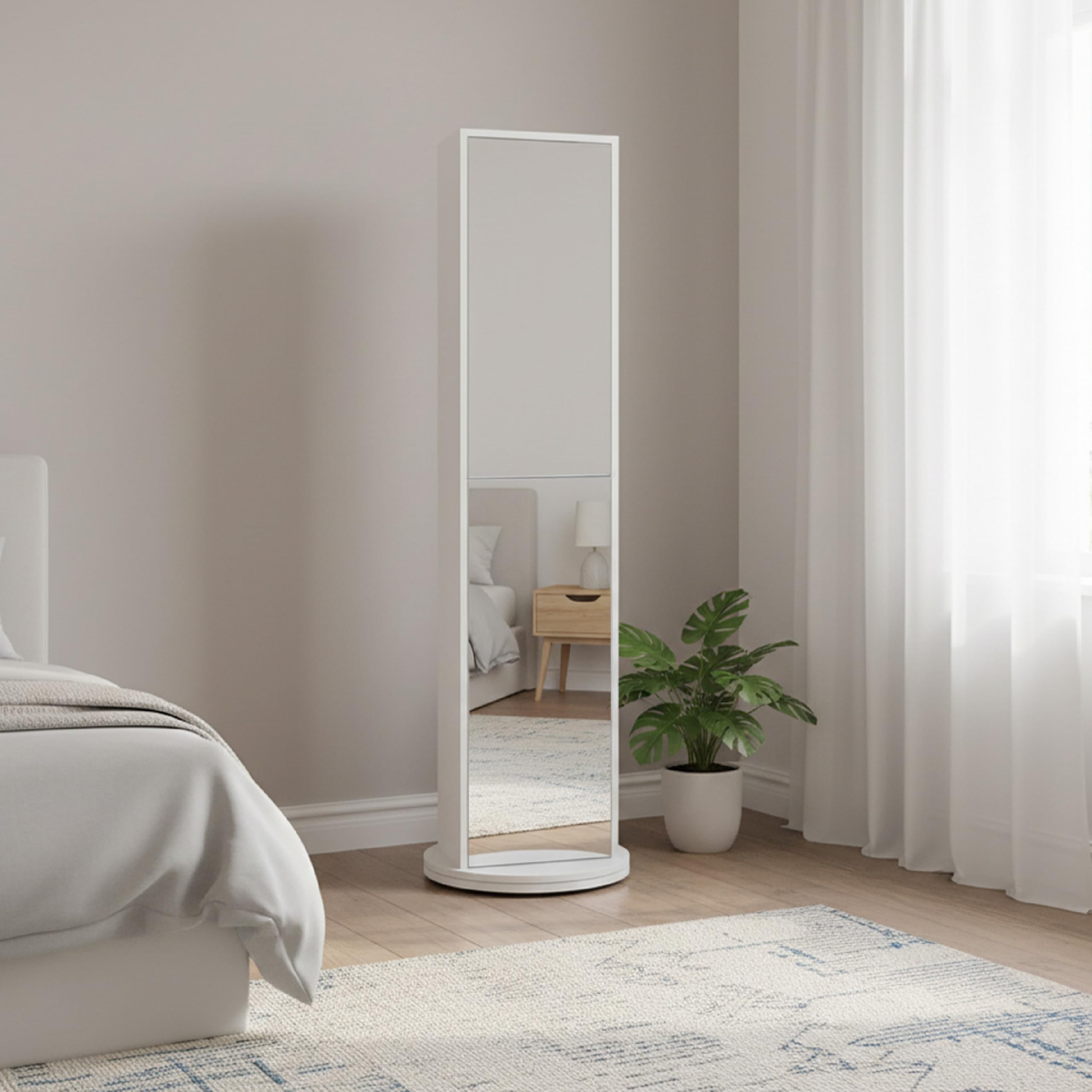 baroni-home-specchi-colonne-miroir-pivotante-360-blanc-169cm image 2