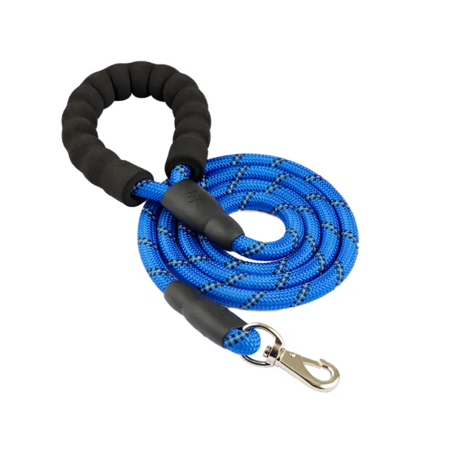 baroni-home-pet-laisse-pour-chien-1-5-m-bleu-nylon-r-fl-chissant image 1