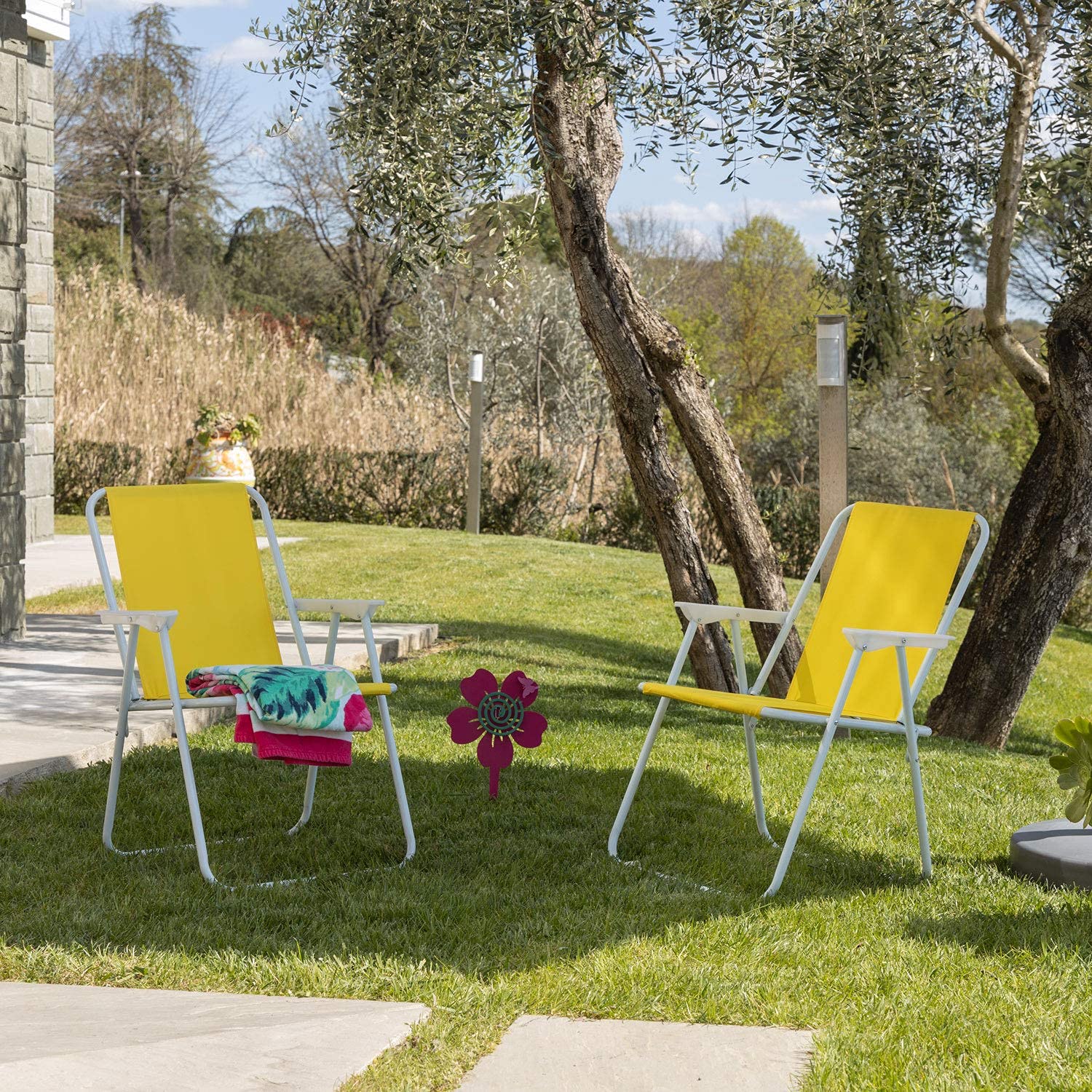 baroni-home-outdoor-chaise-pliante-jaune-1-pi-ce-toile image 6