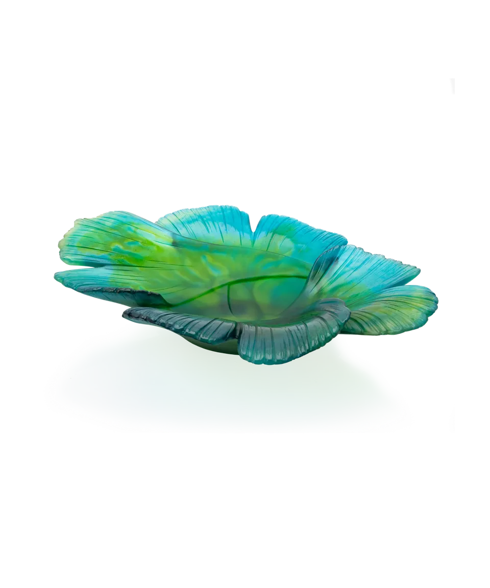 daum-ginkgo-coupe-magnum-verte-cristal-feuille image 1