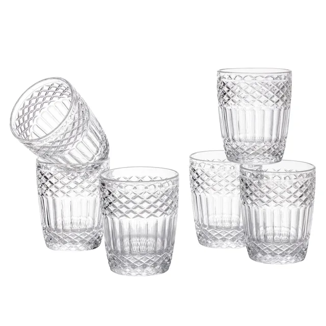 baroni-home-cucina-set-6-verres-relief-transparents-30-cl image 1