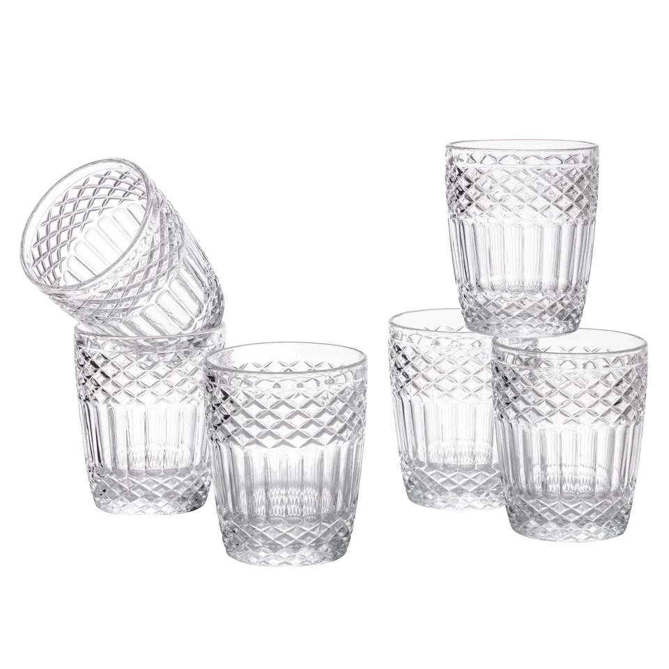 baroni-home-cucina-set-6-verres-relief-transparents-30-cl image 1