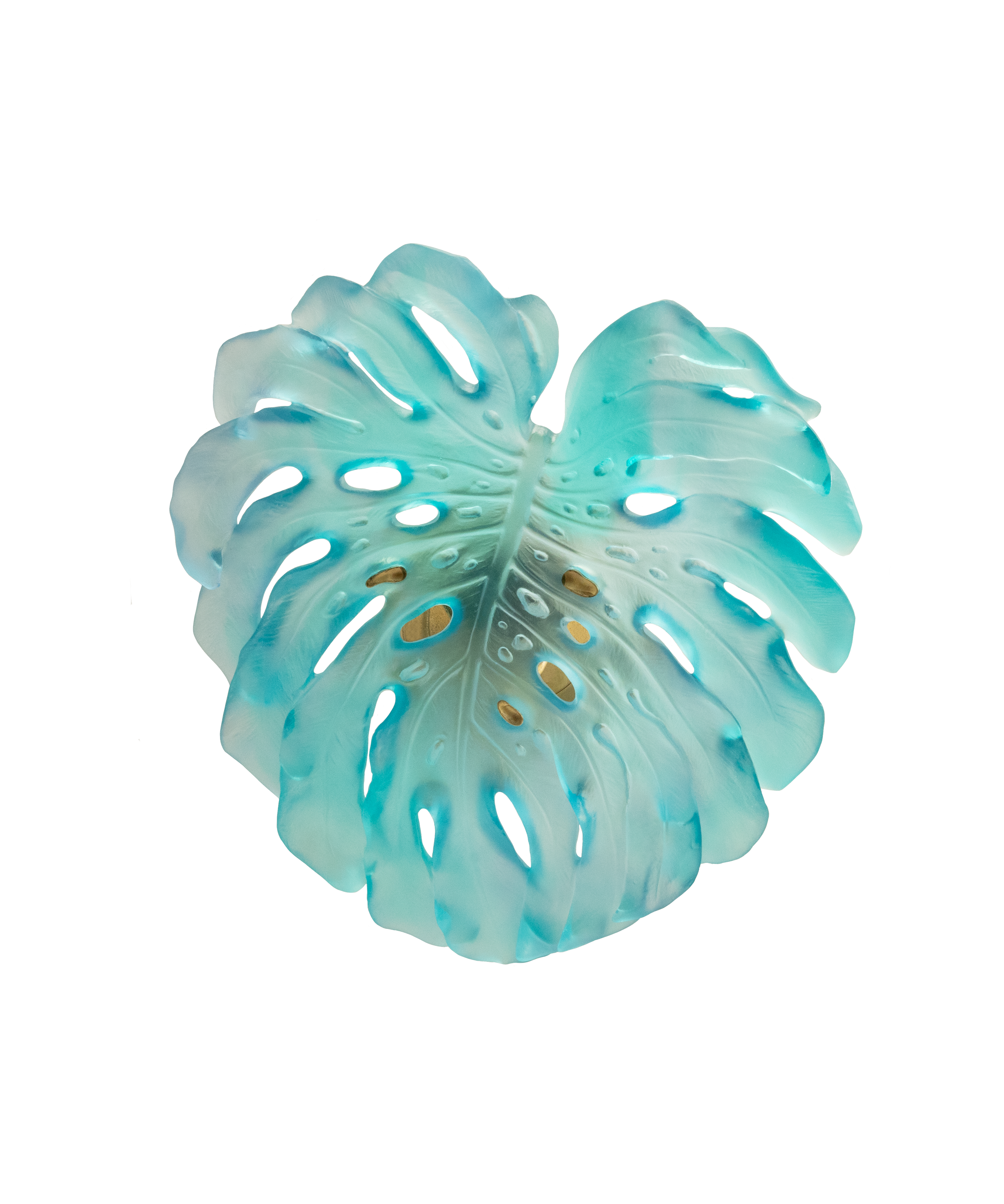 daum-monstera-feuille-murale-turquoise-petit-mod-le-cristal image 1