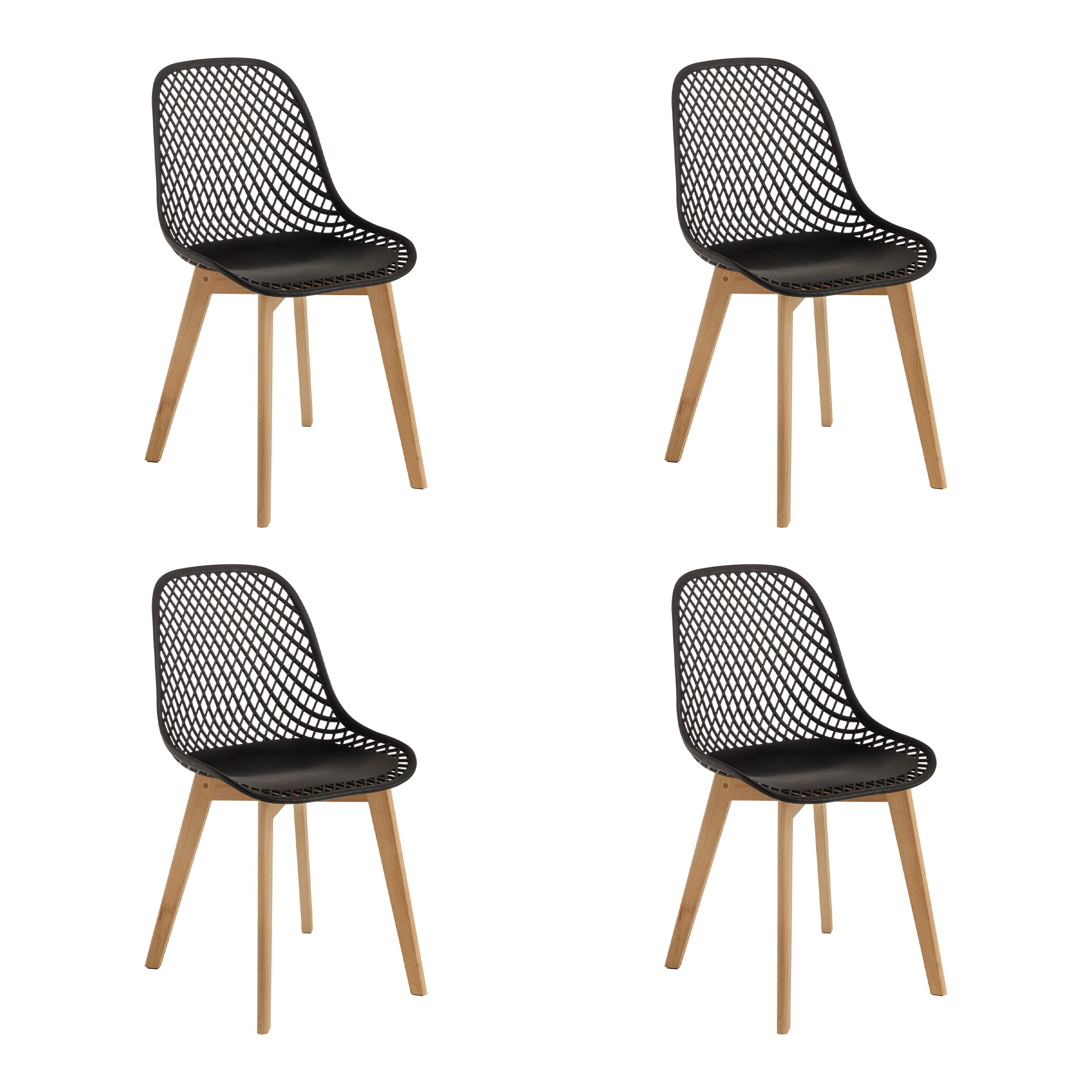 baroni-home-sedie-chaise-moderne-noire-pieds-bois-48x43x84-cm image 8