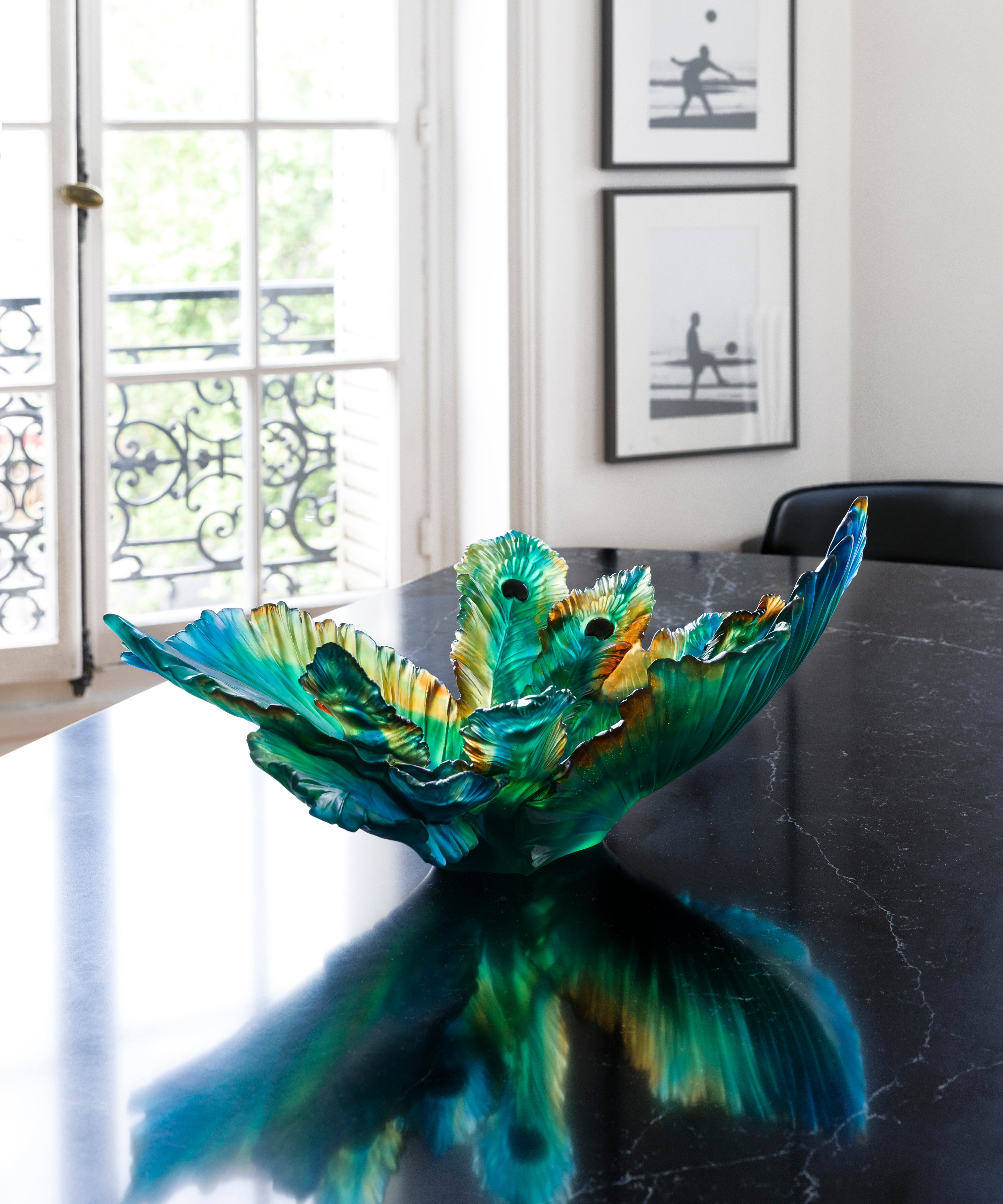 daum-d-coration-cristal-fleur-de-paon-centre-de-table-375ex image 4