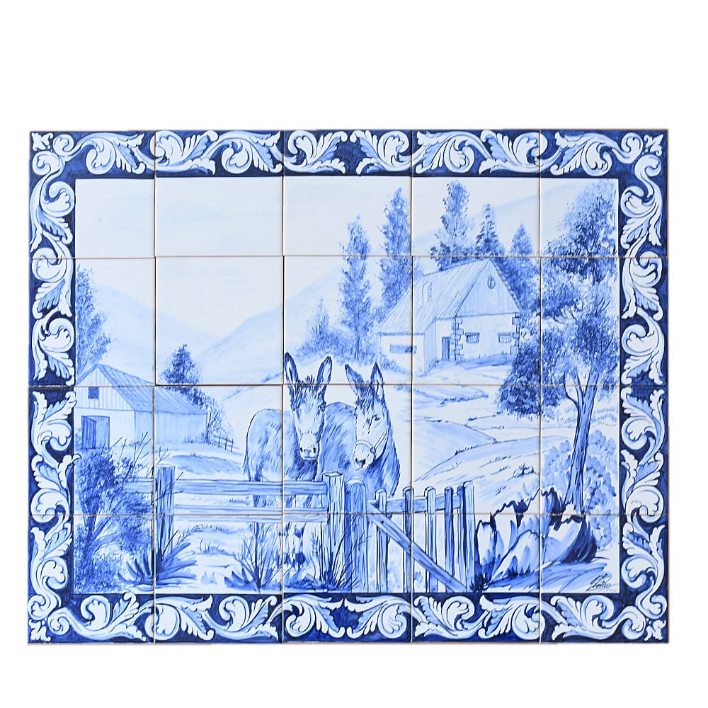 luisa-paix-o-azulejos-fresque-75x60cm-20-carreaux-peints-main image 2