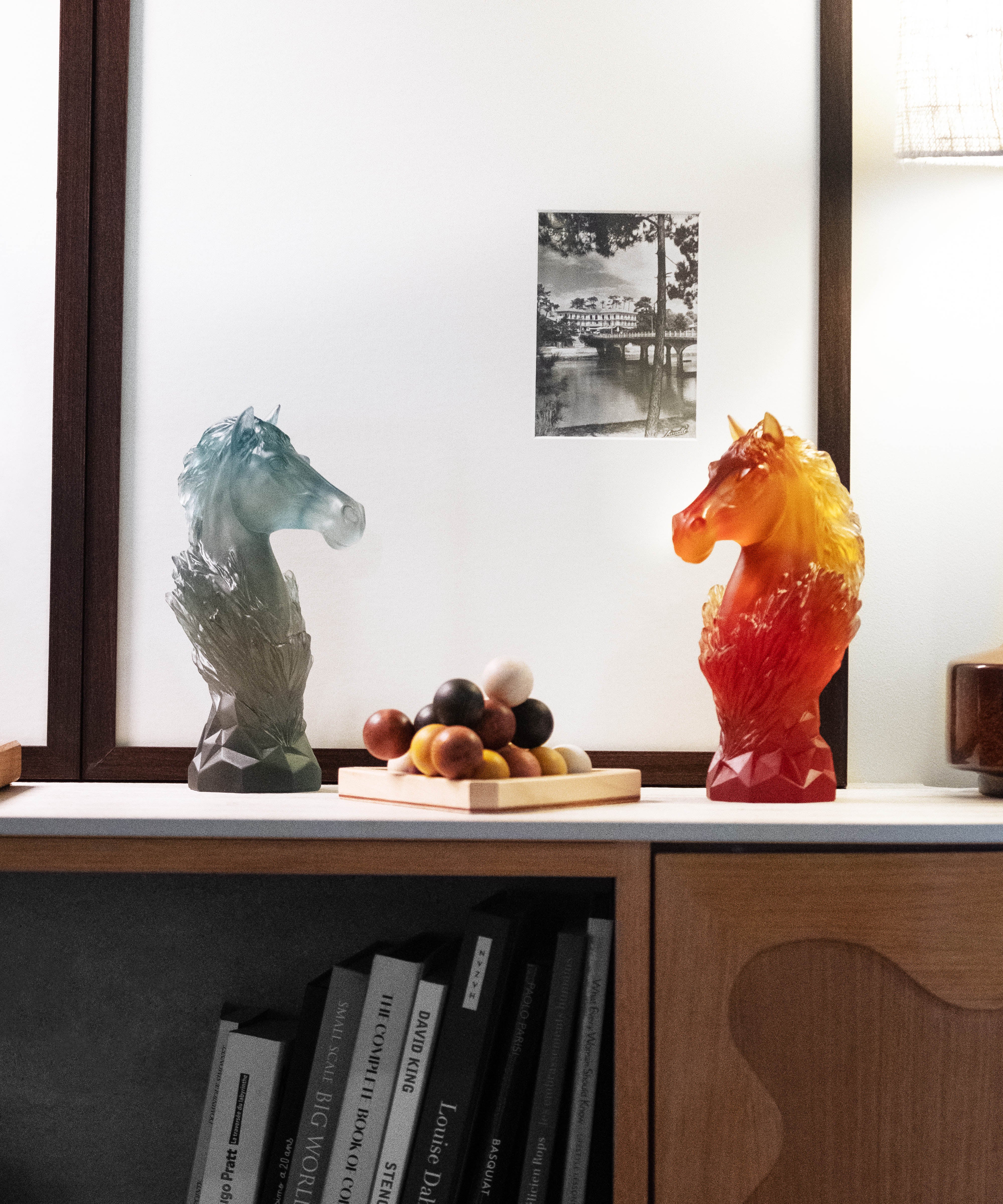 daum-univers-animalier-cavalcade-cavalier-d-chec-sculpture-bleu-gris-250-ex image 5