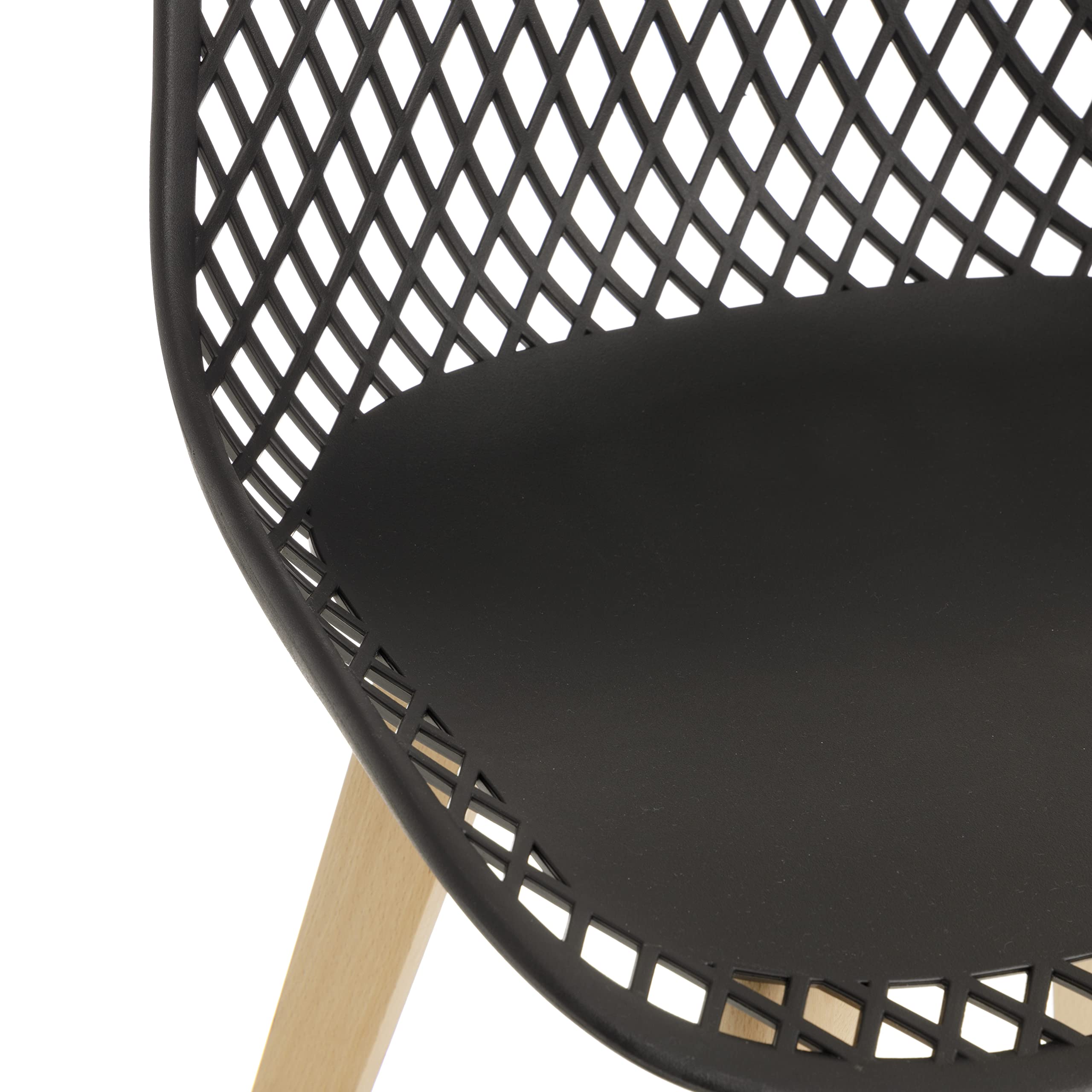 baroni-home-sedie-chaise-moderne-noire-pieds-bois-48x43x84-cm image 5