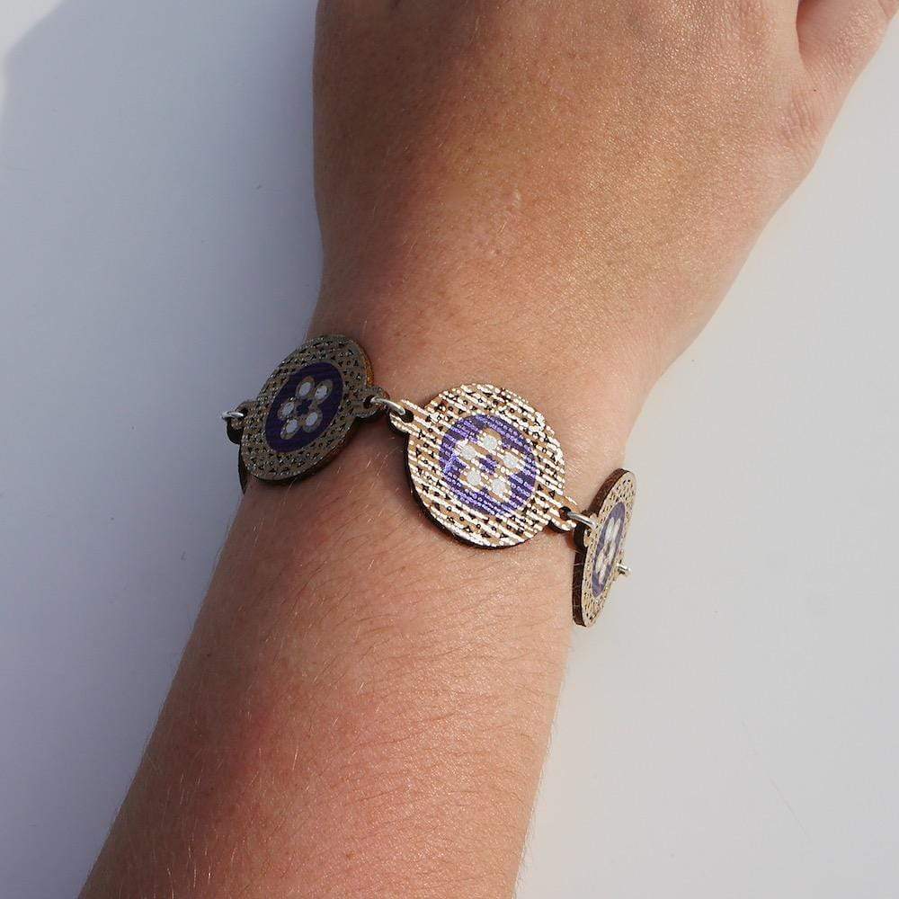 luisa-paix-o-bijoux-bracelet-li-ge-flores-bleu-dor-16-5-cm image 2