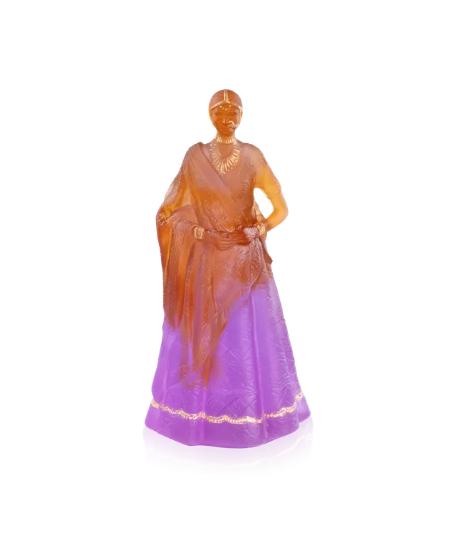 daum-art-cristal-rani-padmini-sculpture-femme-25-ex-feuille-d-or image 1