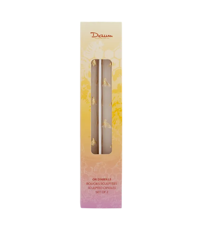 daum-or-d-abeille-coffret-2-chandelles-bougies-cire image 1