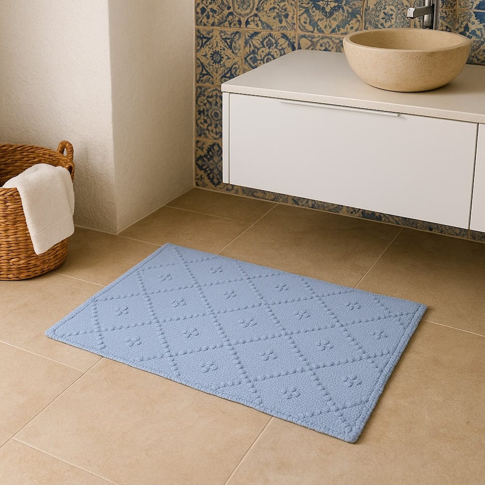 luisa-paix-o-tapis-de-bain-bleu-60x40-cm-coton image 2