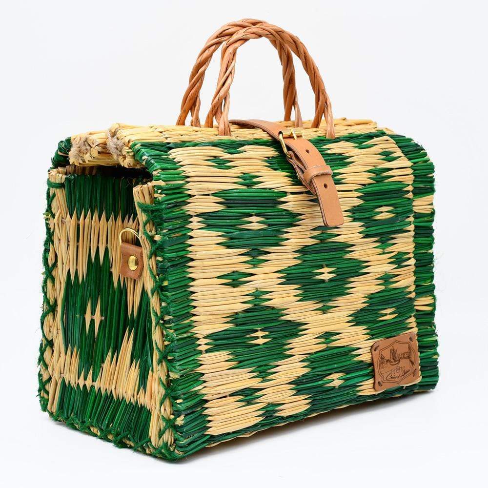 luisa-paix-o-sac-cabas-jonc-vert-naturel-30cm-cuir image 2