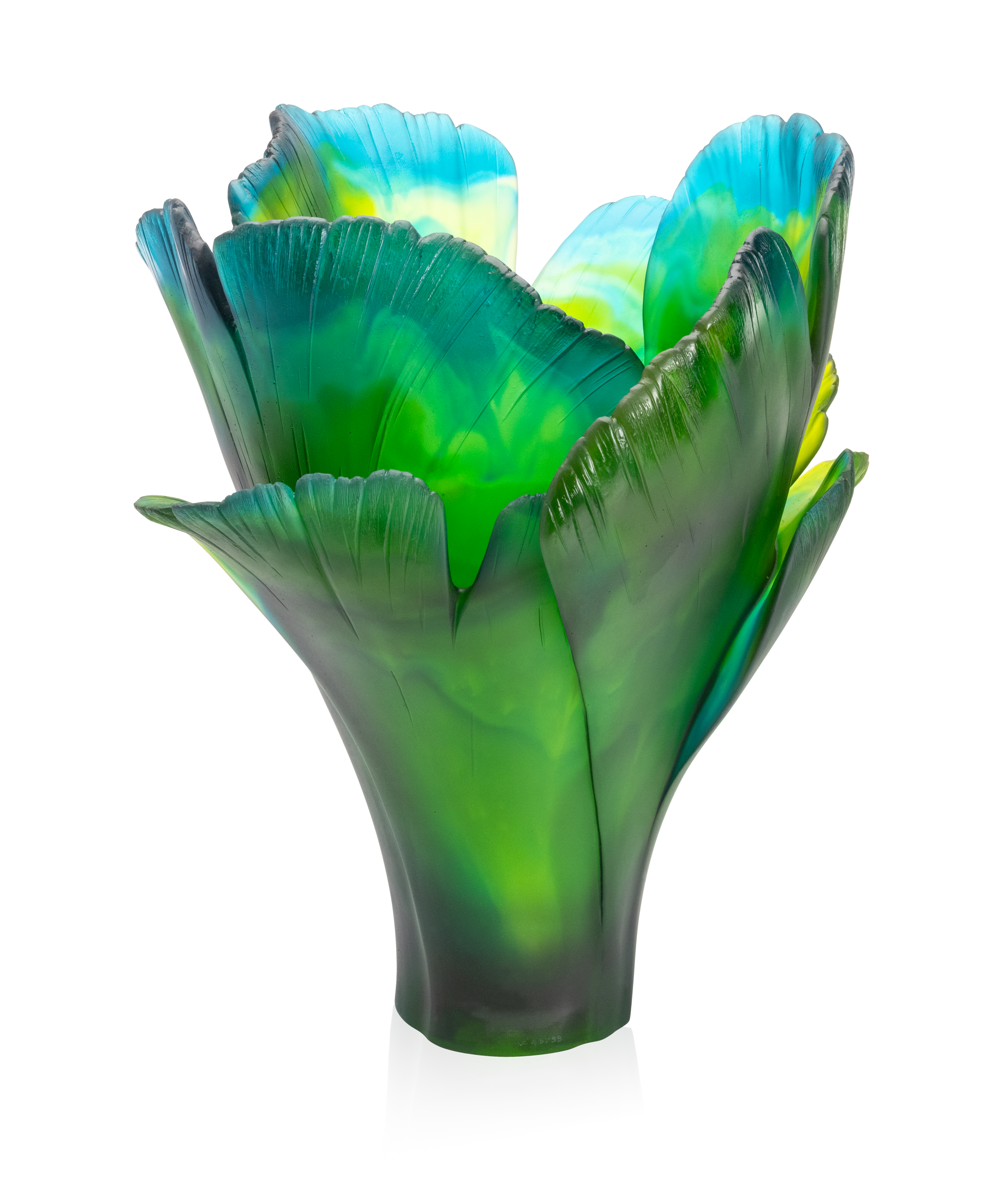 daum-univers-v-g-tal-ginkgo-vase-magnum-cristal-vert-99-ex image 1