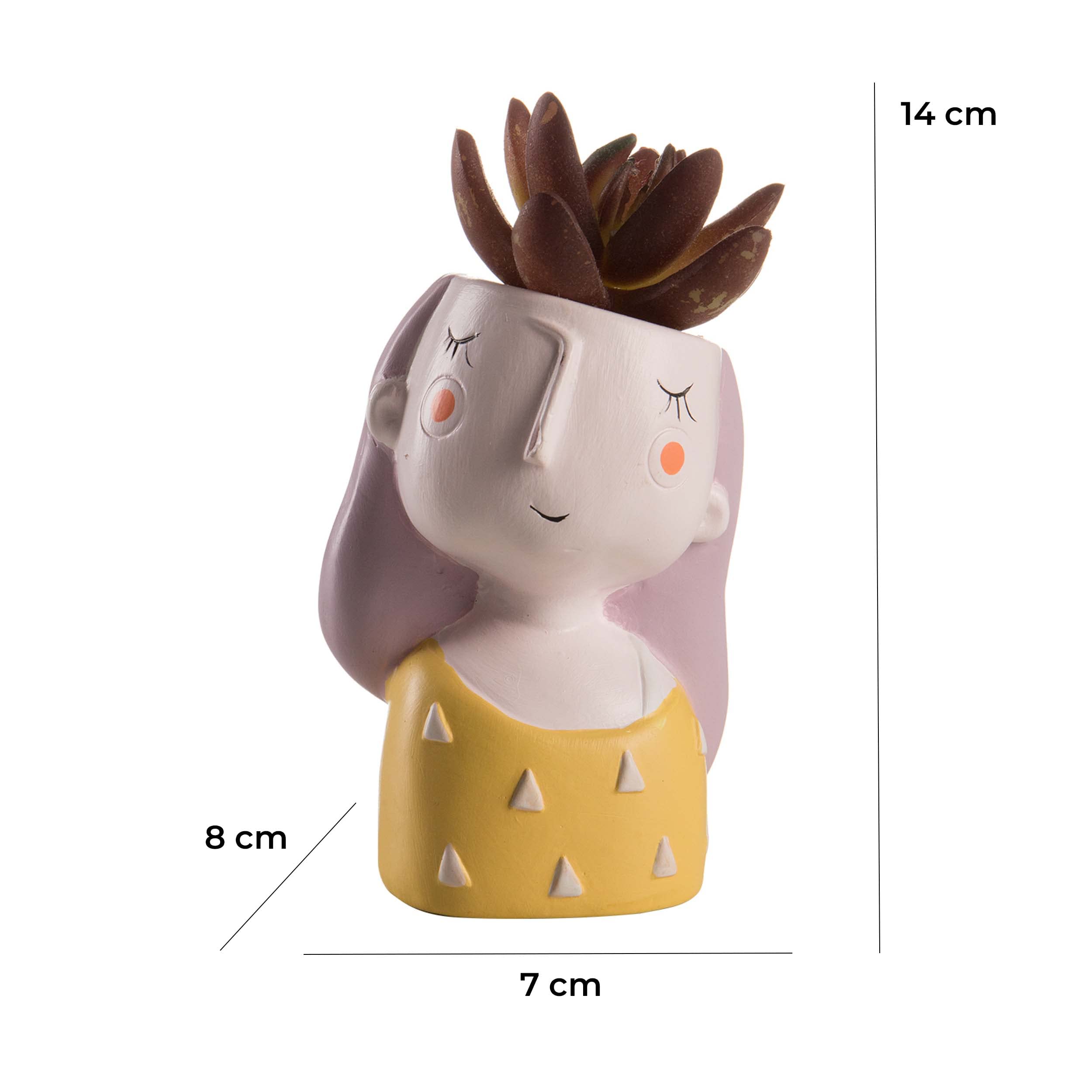 baroni-home-decorazioni-lot-4-vases-t-te-14-cm-plantes image 5