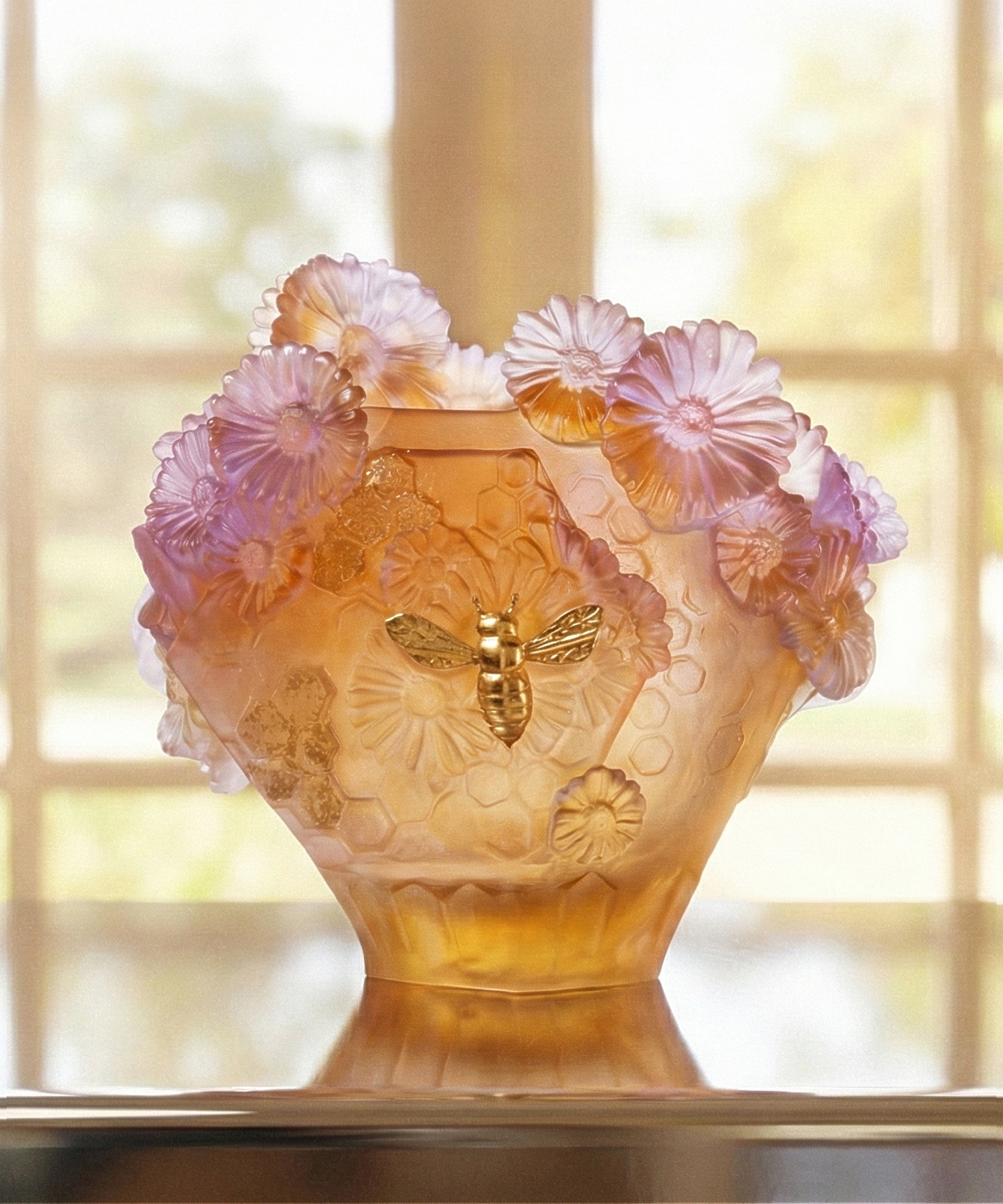 daum-d-coration-or-d-abeille-vase-moyen-feuille-d-or-175-ex image 2