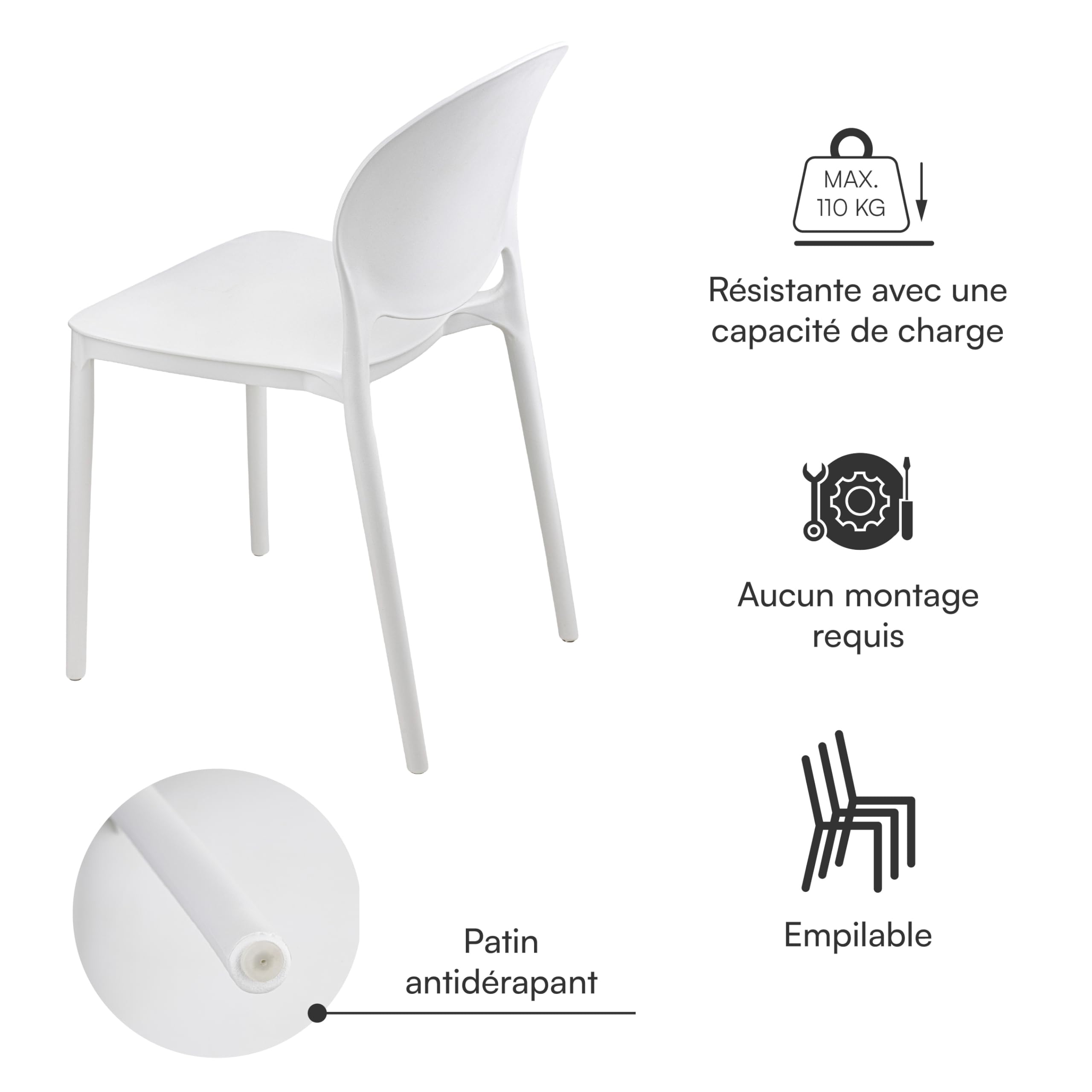 baroni-home-sedie-set-4-chaises-plastique-blanc-empilables-46x50x80 image 6