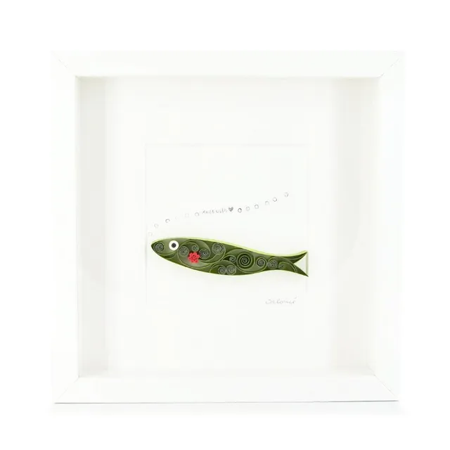 luisa-paix-o-sardinha-tableau-paperolles-sardine-25-cm-fait-main image 1