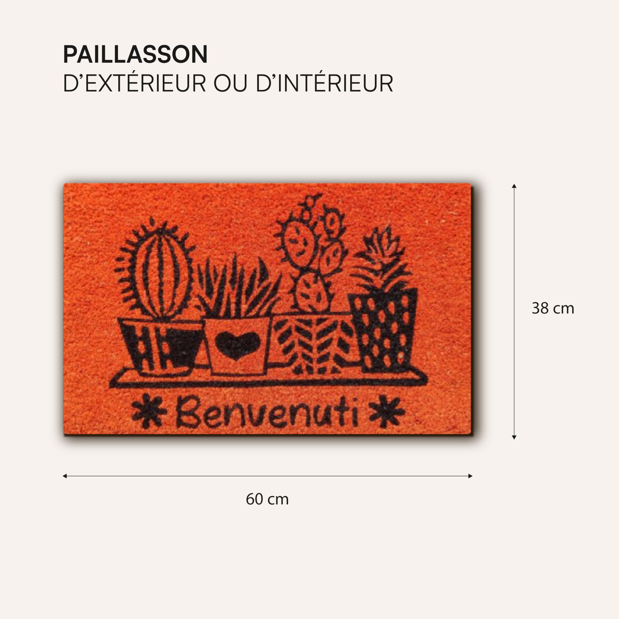 baroni-home-tessile-casa-paillasson-coco-60x38-cm-orange-antiderapant image 3