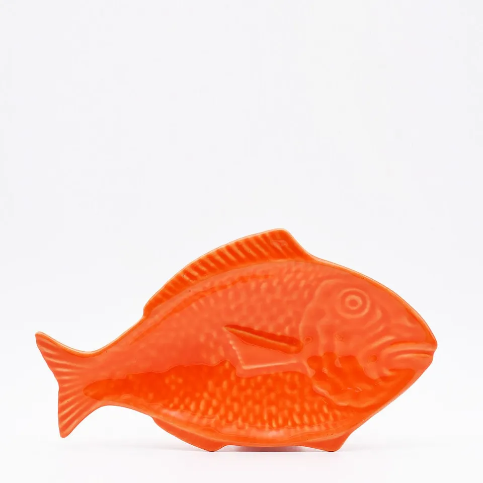 luisa-paix-o-plat-poisson-c-ramique-orange-30-cm image 1