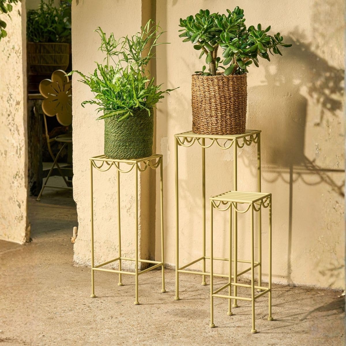 mica-decorations-rosalie-lot-3-table-plantes-vert-clair-pliable image 2